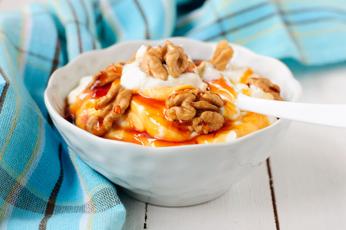 Greek yogurt in a bowl