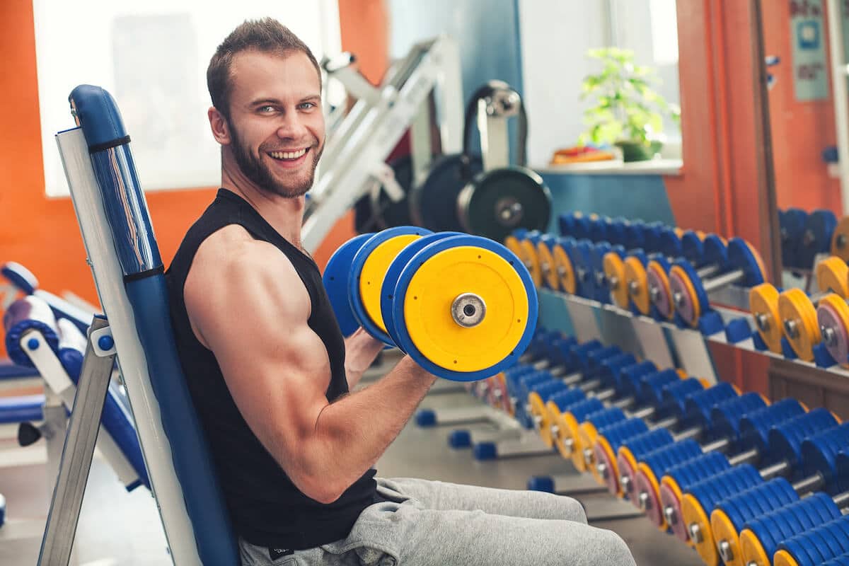 Man lifting weights