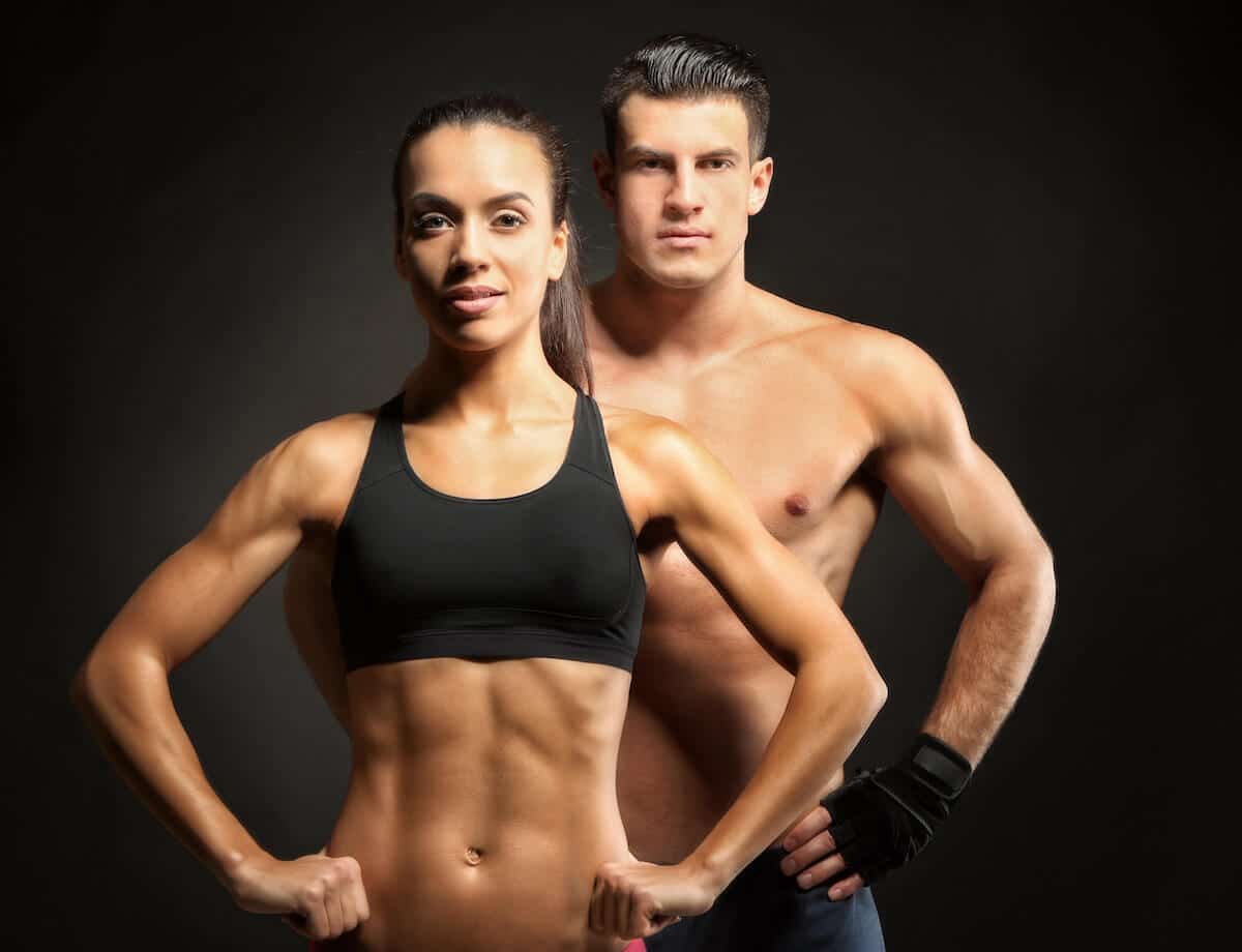 Couple with lean muscle