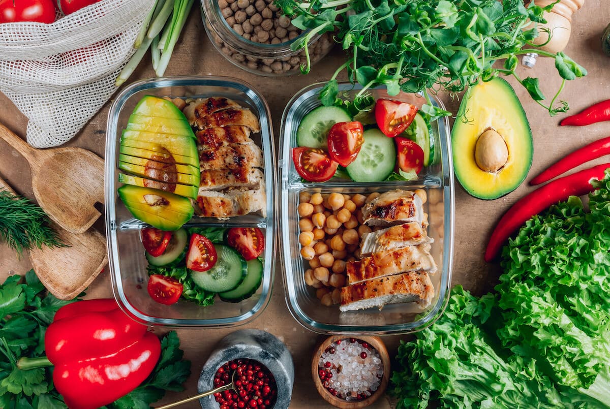 Two healthy meals in containers