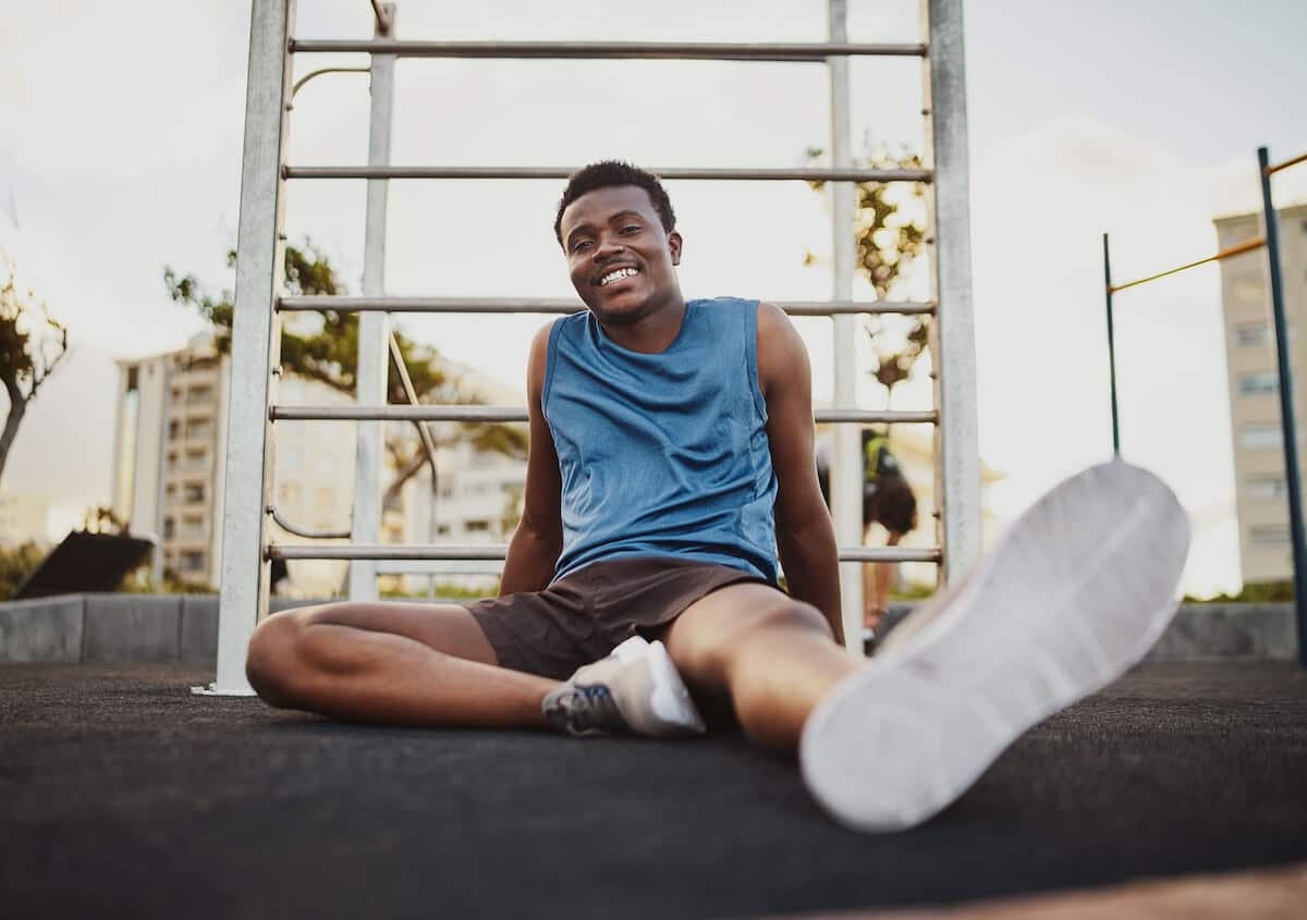 Muscle recovery: man smiling at the camera