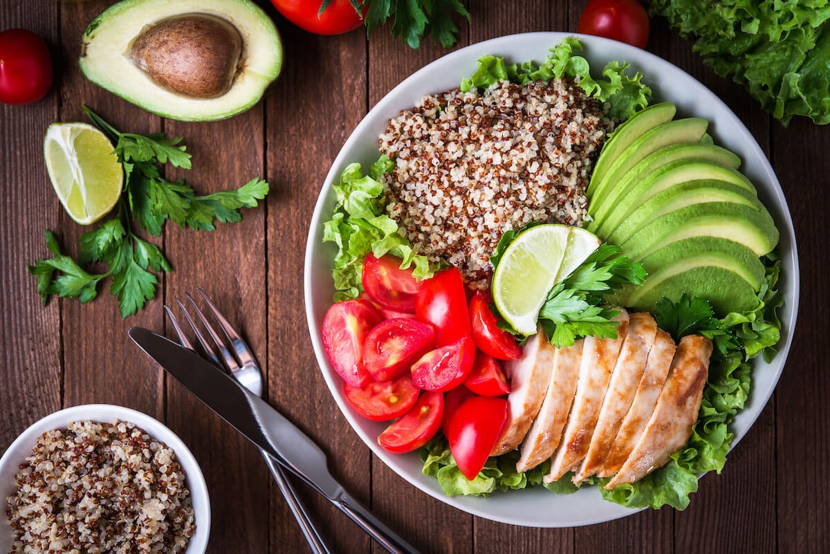 Healthy bowl of food on a table