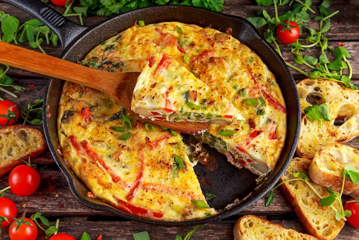 High protein breakfast: frittata